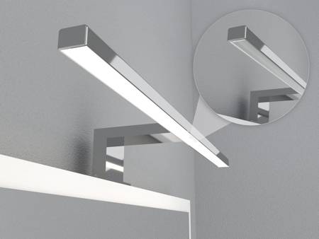 Weißer Spiegel mit Regalen, Badezimmerspiegel mit LED lampe